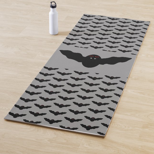 Creepy Halloween Vampire Bat Yoga Mat (In Situ)