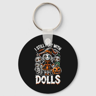 Creepy halloween voodoo doll for horror fans key ring