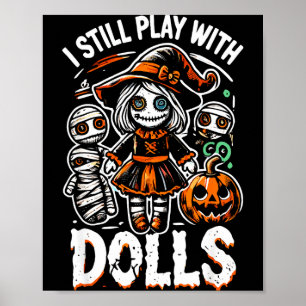 Creepy halloween voodoo doll for horror fans poster