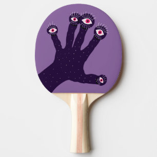 Creepy Hand Has Weird Fingers With Watching Eyes Ping Pong Paddle