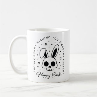 Creepy Happy Easter bunny skull gothic aesthetic Coffee Mug