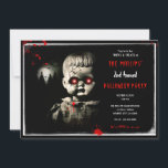 Creepy Haunted Doll Halloween Costume Party Invitation<br><div class="desc">Customise for any event</div>