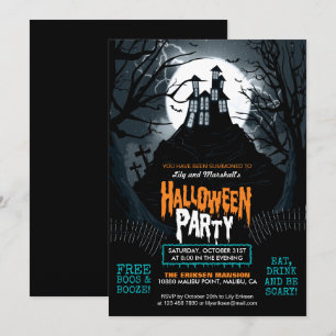 Creepy Haunted House Halloween Party Invitation