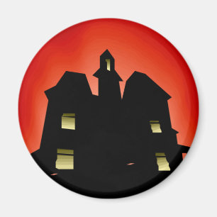 Creepy Haunted House Magnet