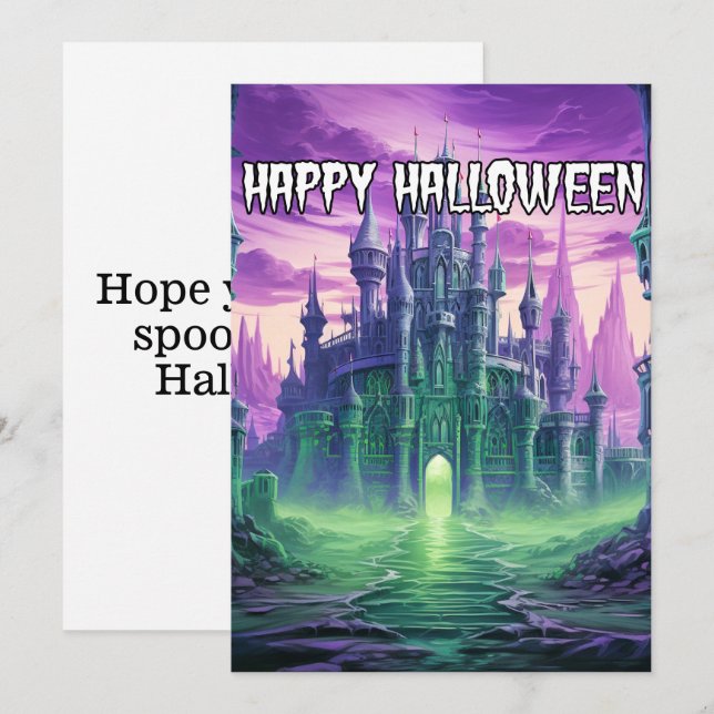 Creepy Haunted Mansion | Happy Halloween Holiday Card (Front/Back)
