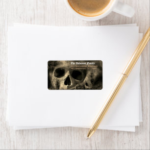 Creepy Haunted Skull Halloween Return Address Label