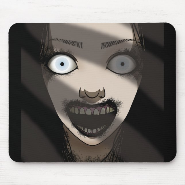 Creepy Haunting Ghost Lady Mouse Mat (Front)
