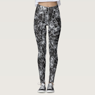 Creepy head mask motif random pattern leggings