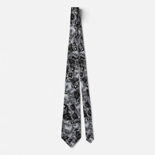 Creepy head mask motif random pattern tie