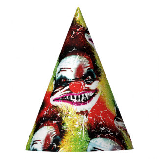 creepy horror clown pattern party hat