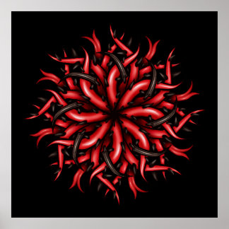 Creepy Horror Demon Tentacles Dark Art Poster