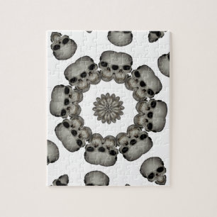 Creepy Human Skull Mandala Jigsaw Puzzle
