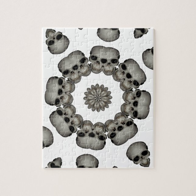 Creepy Human Skull Mandala Jigsaw Puzzle (Vertical)