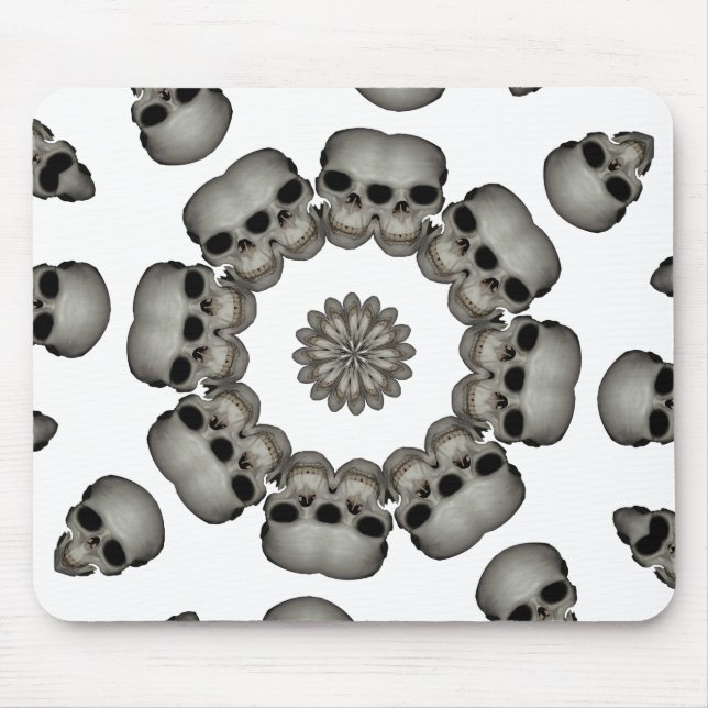 Creepy Human Skull Mandala Mouse Mat (Front)