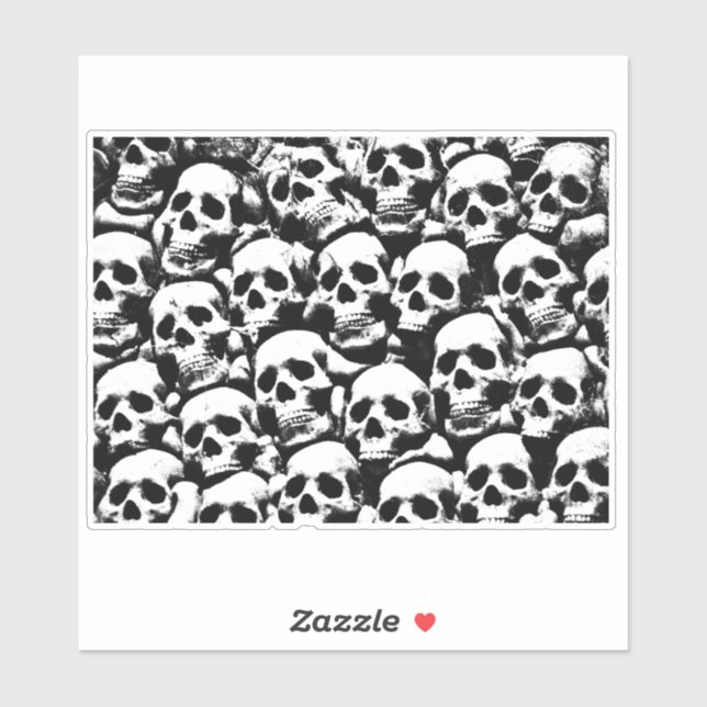 creepy human skulls pattern horror gothic dark art (Sheet)