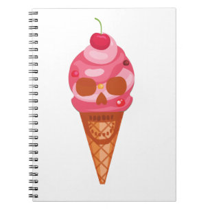 creepy ice cream skulls notebook