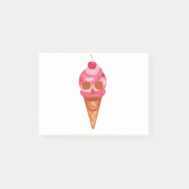 creepy ice cream skulls post-it notes (Front)