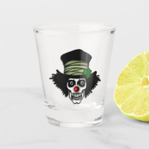 Creepy Irish Skeleton Clown Shot Glass