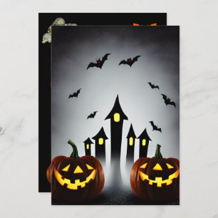 Creepy Jack o' Lantern Halloween Bash Party Invitation