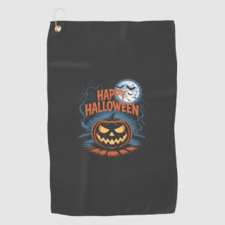 Creepy Jack O Lantern Halloween Golf Towel