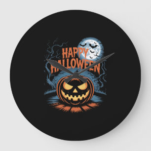 Creepy Jack O’ Lantern Halloween Large Clock