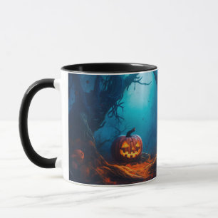 Creepy Jack-o' lantern in a  Forest Halloween Mug