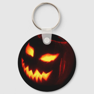 Creepy Jack o lantern pumpkin Key Ring