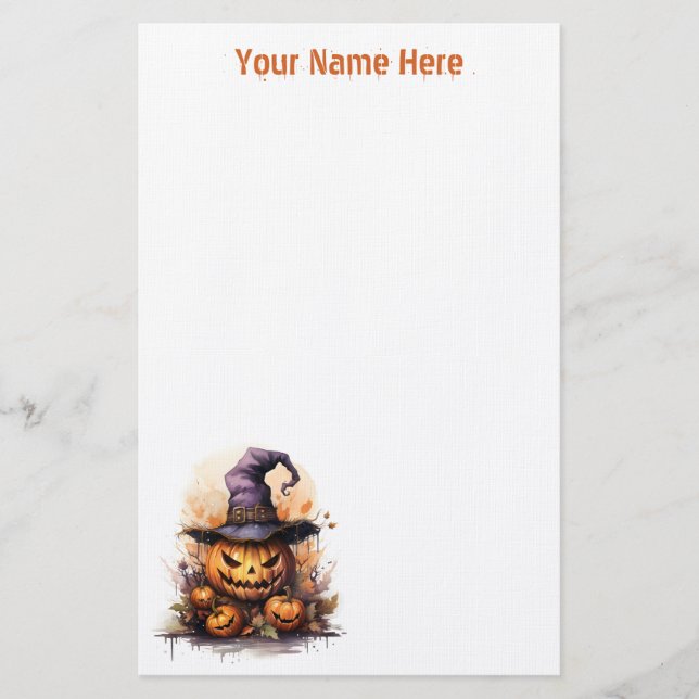 Creepy Jack-O-Lantern Stationery (Front)