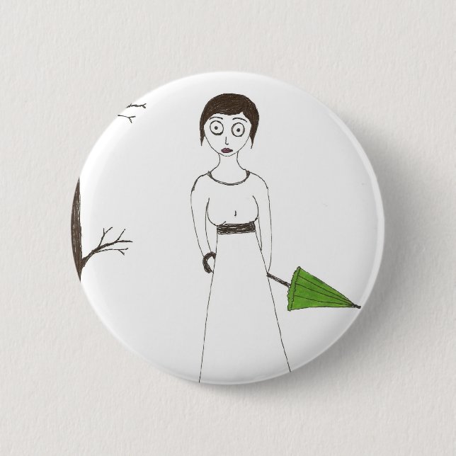Creepy Jane Austen Rice Painting 6 Cm Round Badge (Front)