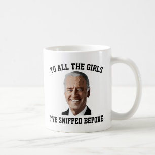 CREEPY JOE BIDEN FUNNY SNIFF coffee mugs