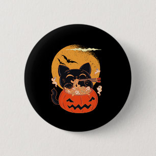 Creepy Kawaii Cat Eating Worms Ramen Noodles Hallo 6 Cm Round Badge