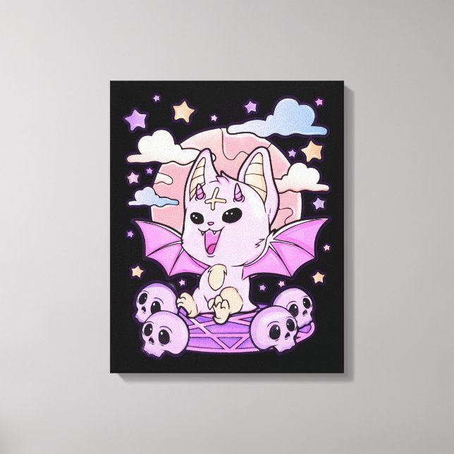 Creepy Kawaii Chibi Horror Cute Creepy Pastel Goth Canvas Print (Front)