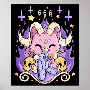 Creepy Kawaii Chibi Horror Cute Creepy Pastel Goth Poster