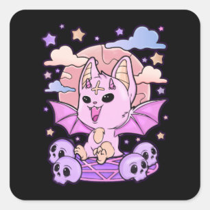Creepy Kawaii Chibi Horror Cute Creepy Pastel Goth Square Sticker