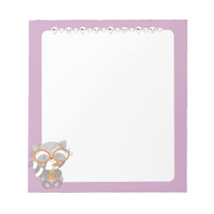 Creepy Kawaii Racoon and Skulls Notepad