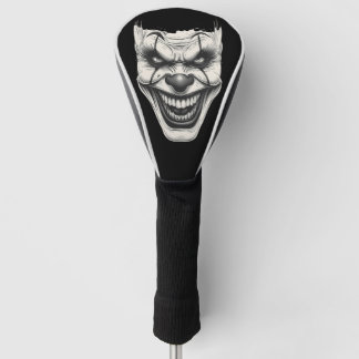 Creepy Killer Clown Smile Monochromatic  Golf Head Cover
