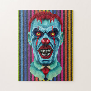 Creepy Killer Zombie Clown Horror Art  Jigsaw Puzzle