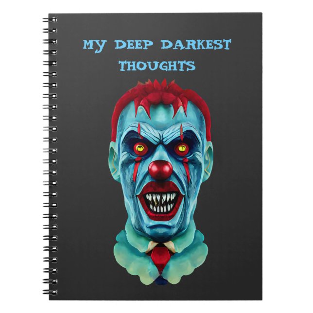 Creepy Killer Zombie Clown Horror Art  Notebook (Front)