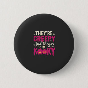 Creepy Kooky Halloween Skull Pumpkin Design_1 6 Cm Round Badge