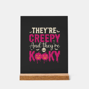 Creepy Kooky Halloween Skull Pumpkin Design_1 Acrylic Sign