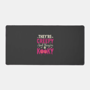 Creepy Kooky Halloween Skull Pumpkin Design_1 Desk Mat