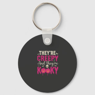 Creepy Kooky Halloween Skull Pumpkin Design_1 Key Ring