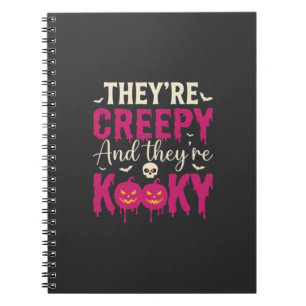 Creepy Kooky Halloween Skull Pumpkin Design_1 Notebook