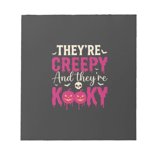Creepy Kooky Halloween Skull Pumpkin Design_1 Notepad (Front)
