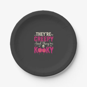 Creepy Kooky Halloween Skull Pumpkin Design_1 Paper Plate