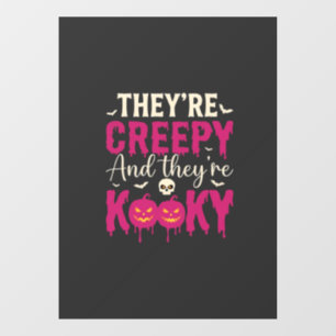 Creepy Kooky Halloween Skull Pumpkin Design_1 Window Cling