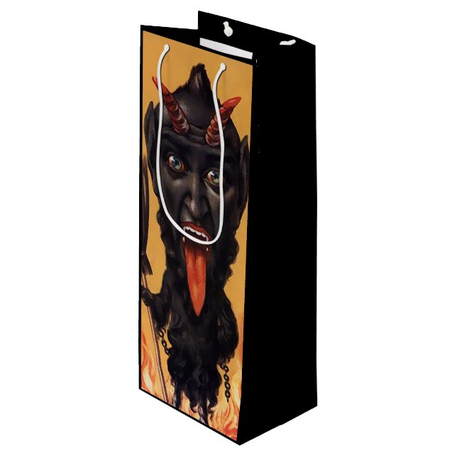 Creepy Krampus Wine Gift Bag (Front Angled)