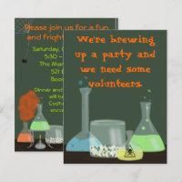 Creepy Laboratory Halloween Invitation, two sides