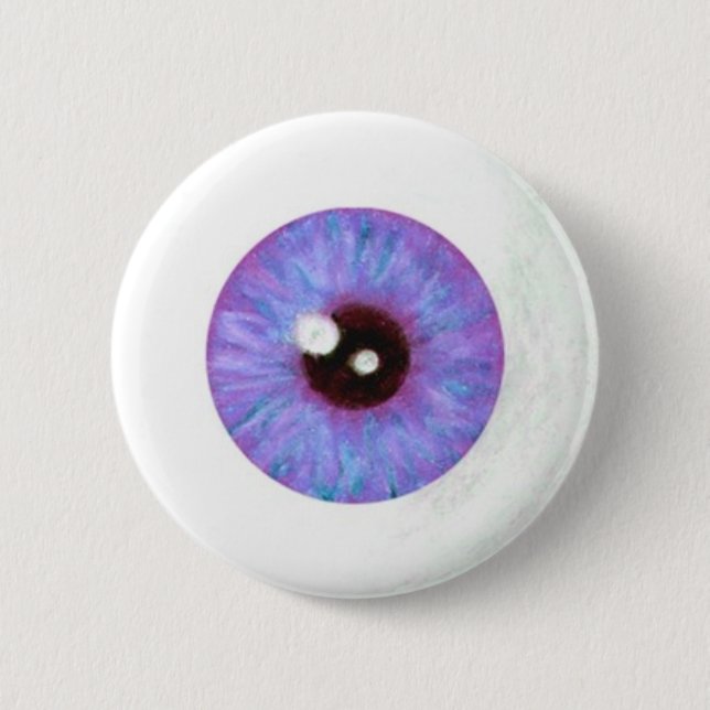 Creepy Lavendar Azure Eyeball Button (Front)