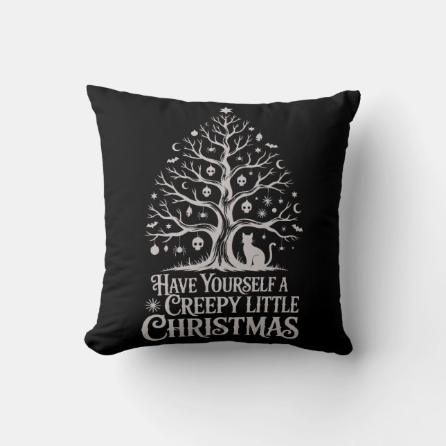 Creepy Little Gothic Christmas Cushion (Front)
